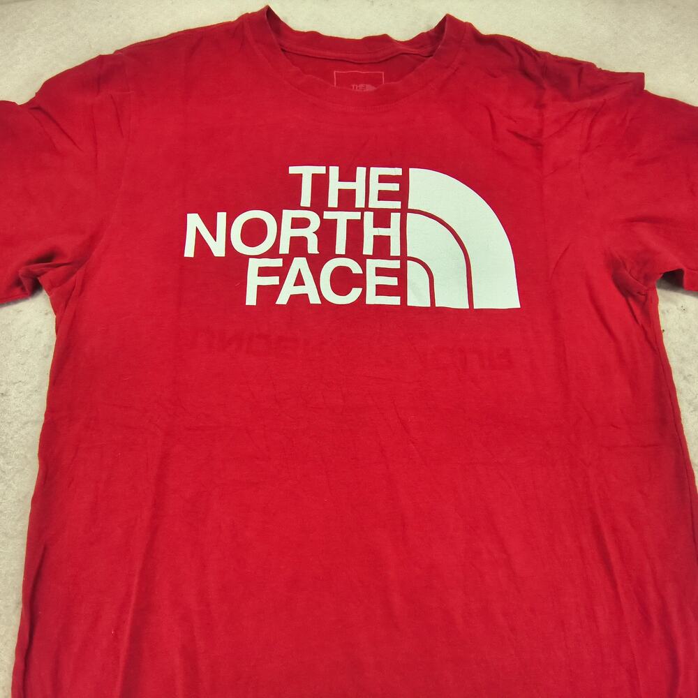 The North Face Casual Crew Neck Graphic T-Shirt Mens Size Small S Red White
